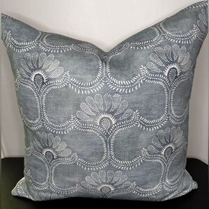 2 LEE JOFA ODESSA BLUE DESIGNER PILLOWS
